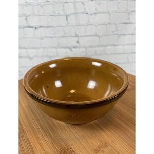 Vintage Stone‎ Pottery Round Brown Cereal Soup Bowl Dish Glossy MCM Home Decor
